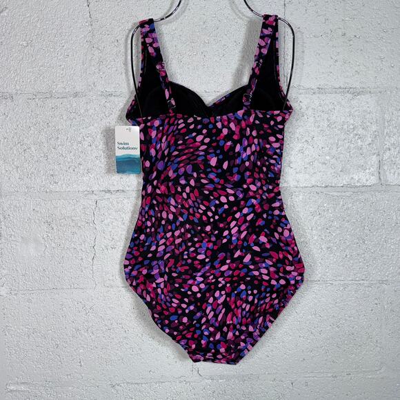 Swim Solutions Women's Abstract Printed One-Piece Swimsuit multi, 16 $112 - Picture 7 of 14